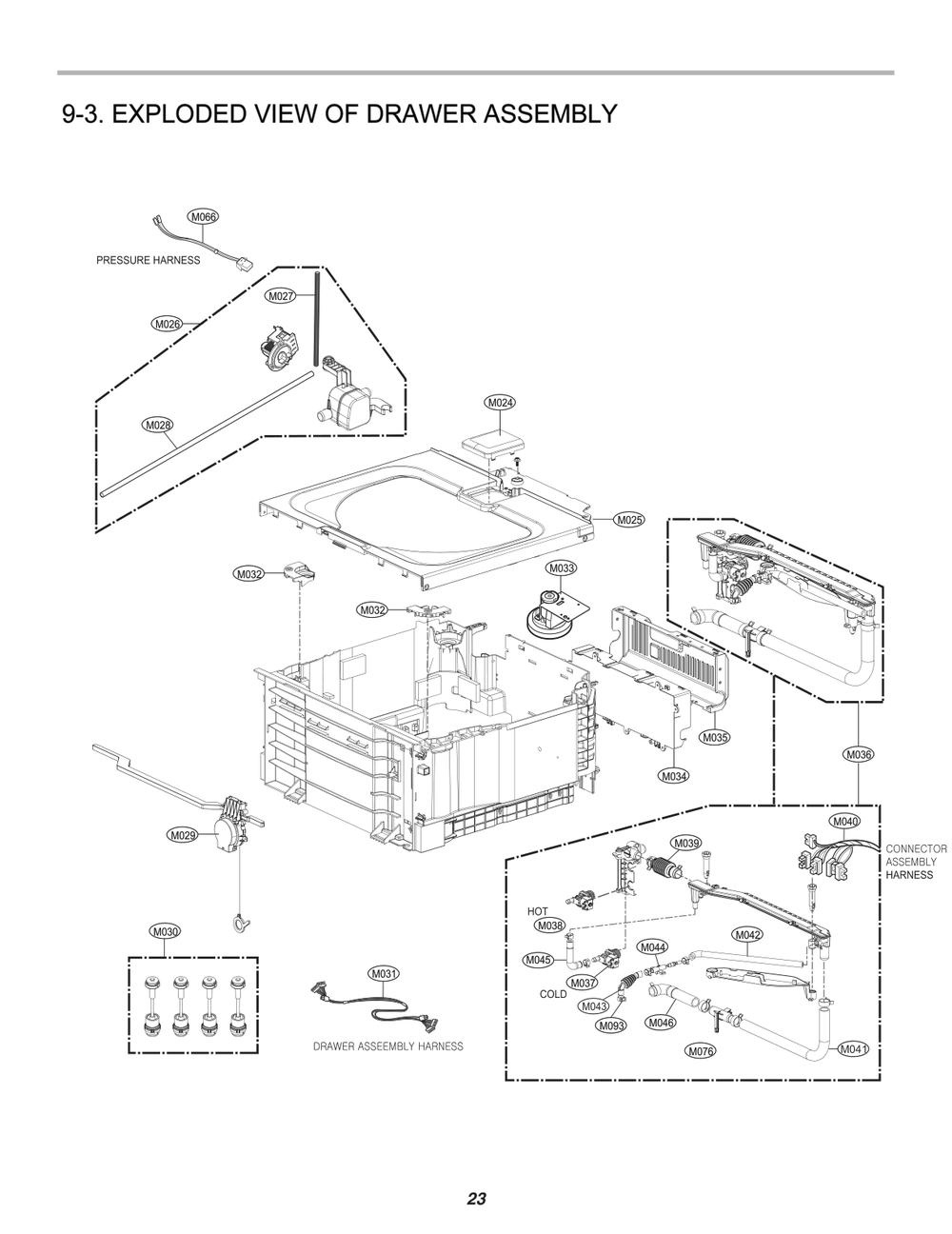 Drawer Assembly 2 Diagram and Parts List for FH8G5XDNK3 ABWEEUS LG Washer