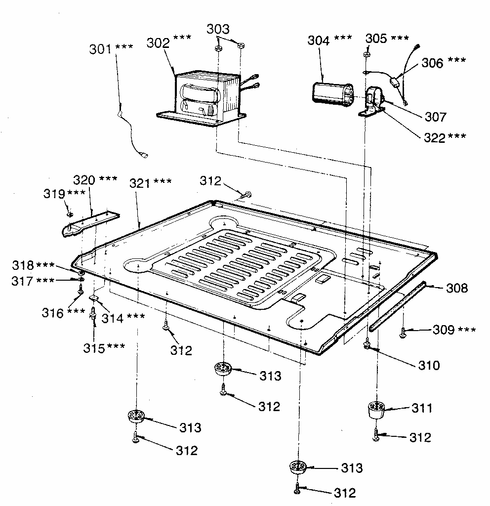 Microwave Diagram and Parts List for 7218821980  Kenmore Microwave