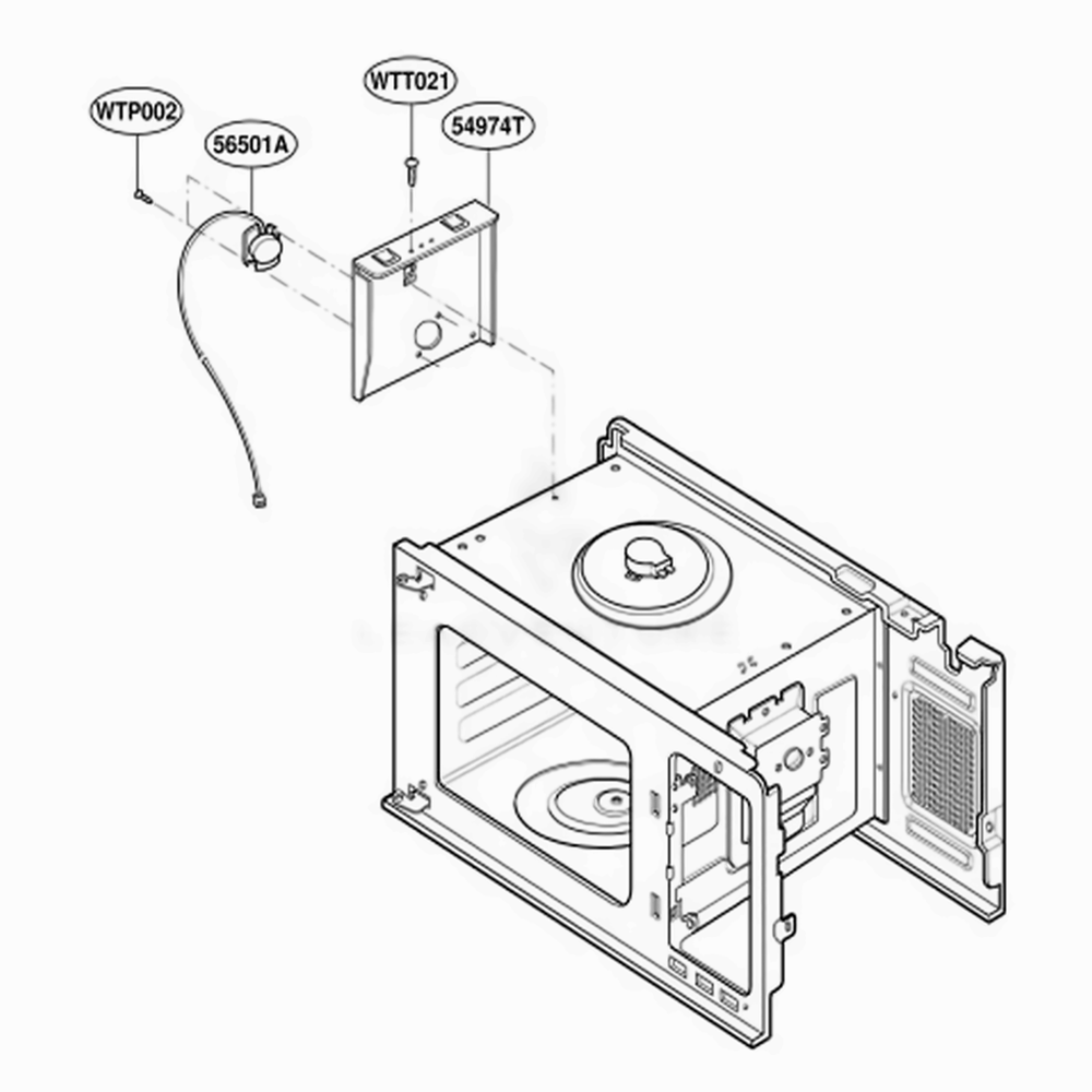 Sensor Parts Diagram and Parts List for JES1855PCH AT7EGEU LG Wall Oven