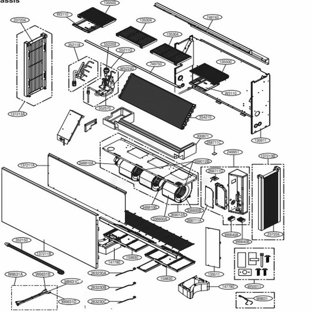 Ce Chassis Diagram and Parts List for ARNU153CEA4 ANWALUS LG Air Conditioner