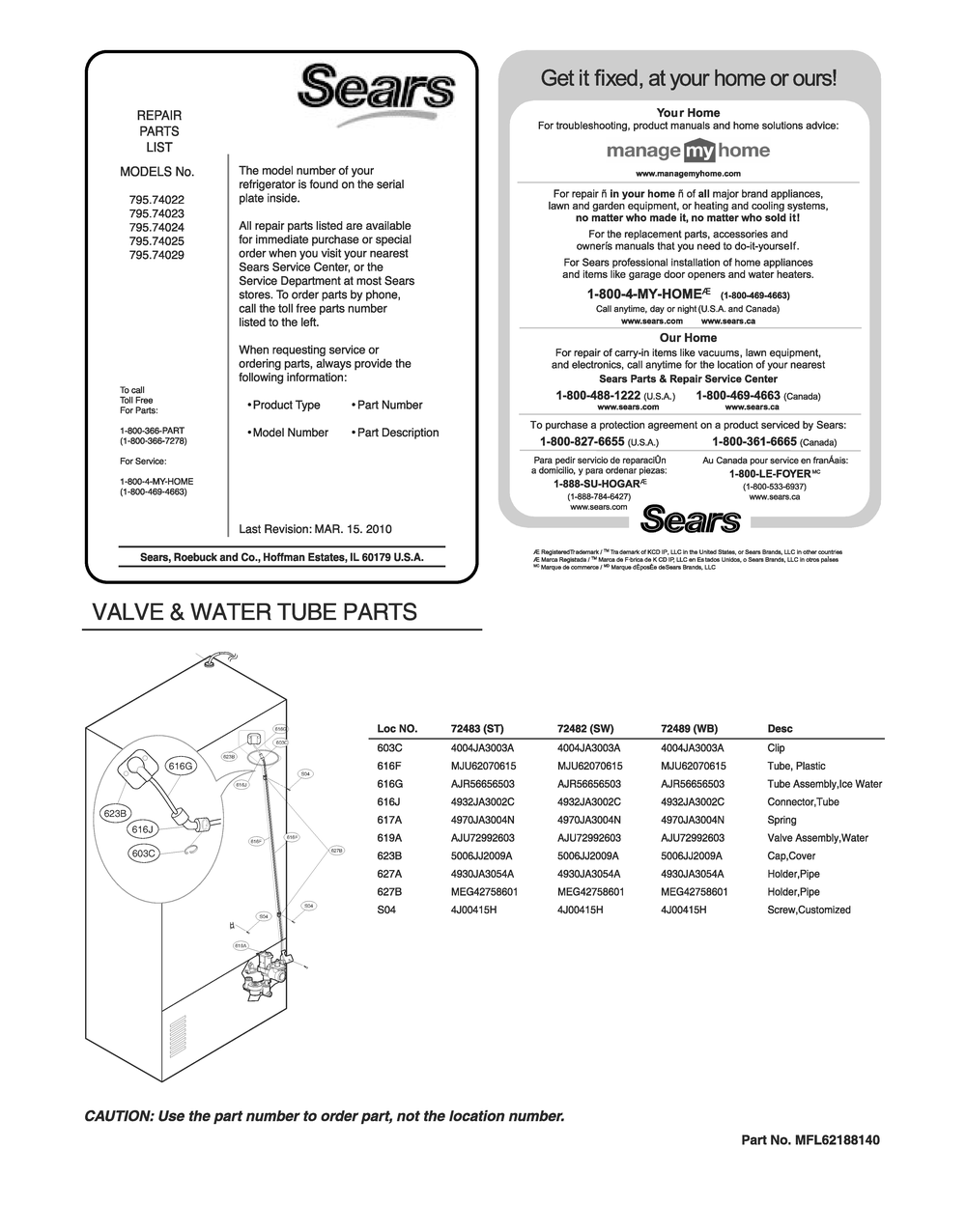 Diagram 1 Diagram and Parts List for GR-L31GHQXM ASWCSE2 LG Refrigerator