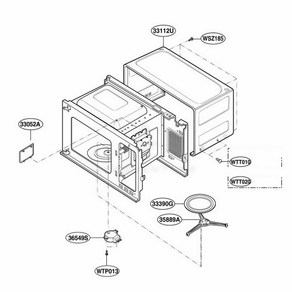 Oven Cavity Parts Diagram and Parts List for MA7542B01 CB1EGSE LG Range