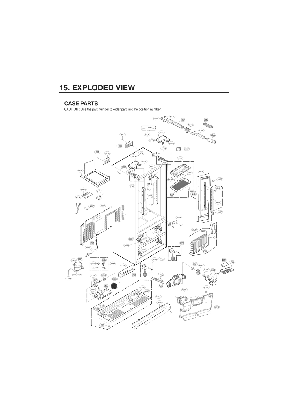 Case Parts Diagram and Parts List for GC-L21AVSP ASTCNA2 LG Refrigerator