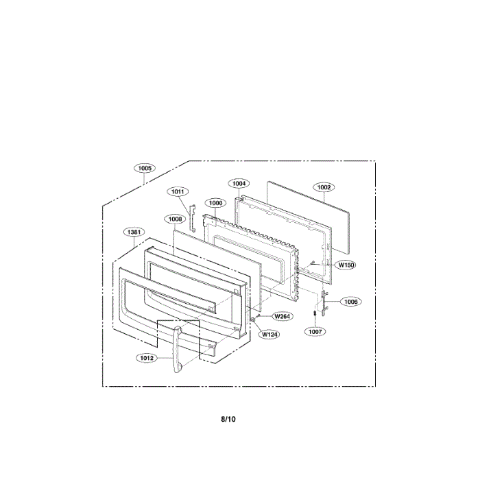 Door Diagram and Parts List for LMV2053ST 00 LG Microwave