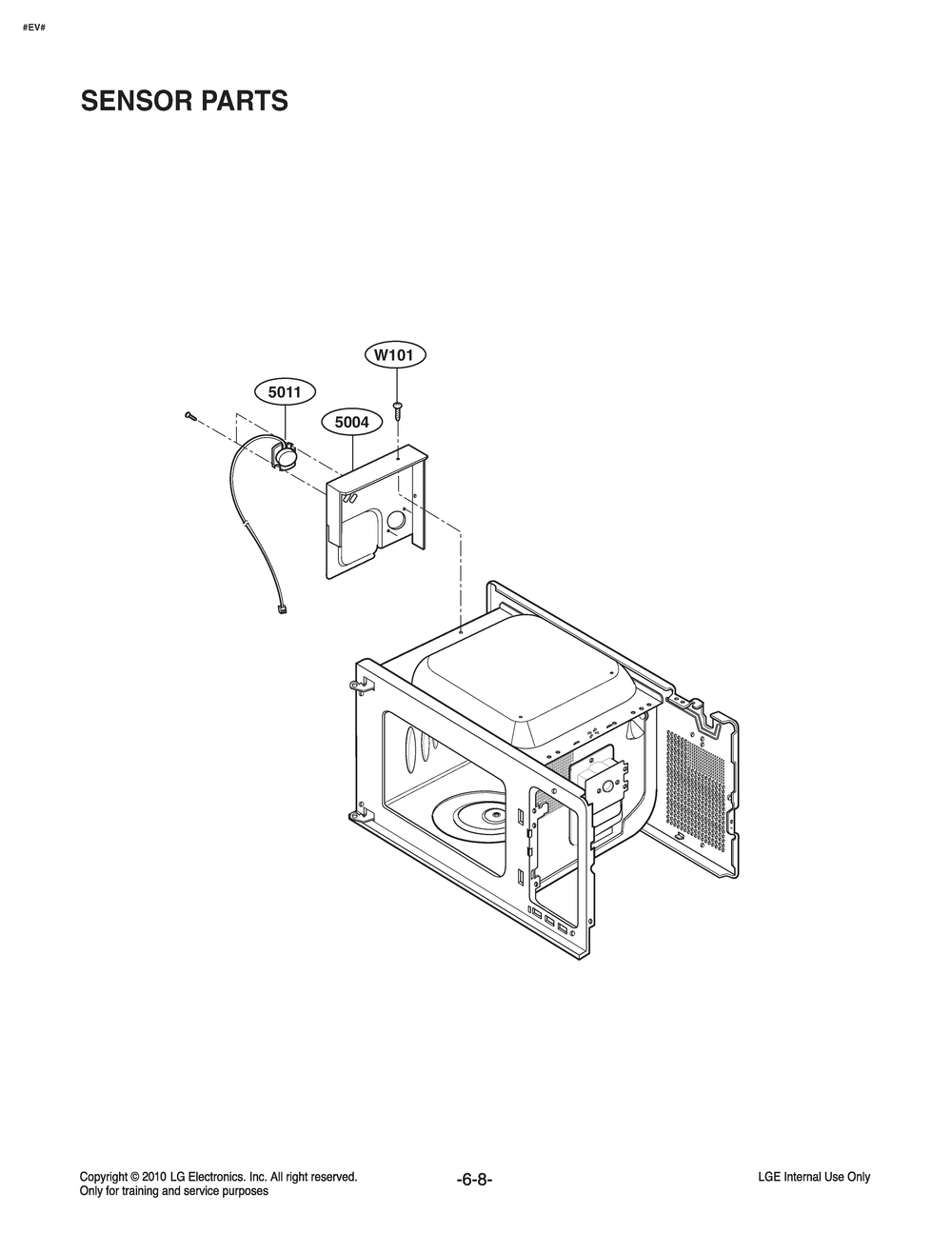Sensor Parts Diagram and Parts List for MS2040FRSE CSBESTD LG Microwave