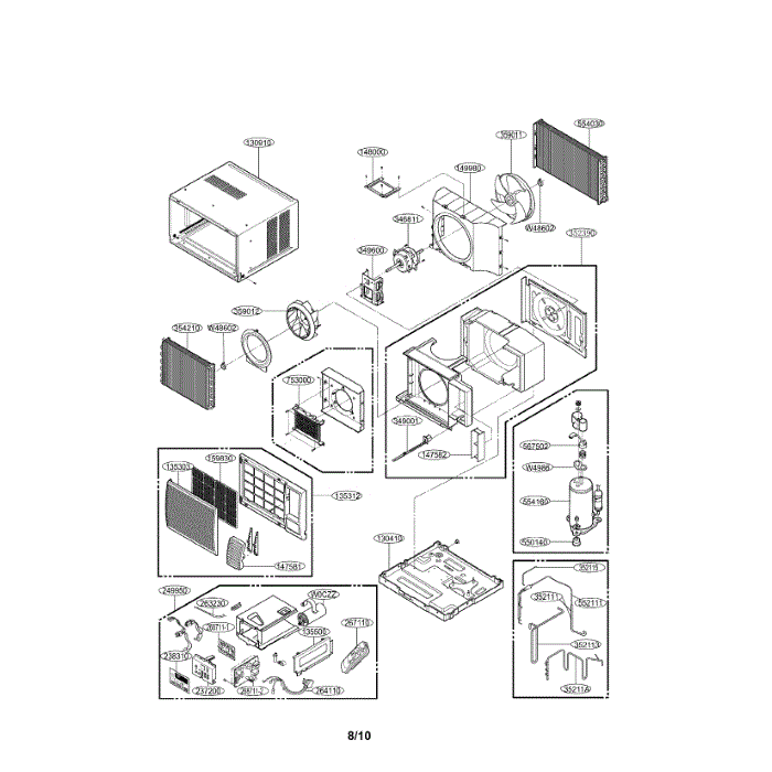 A / C Room Diagram and Parts List for LWHD7000HR 00 LG Air Conditioner