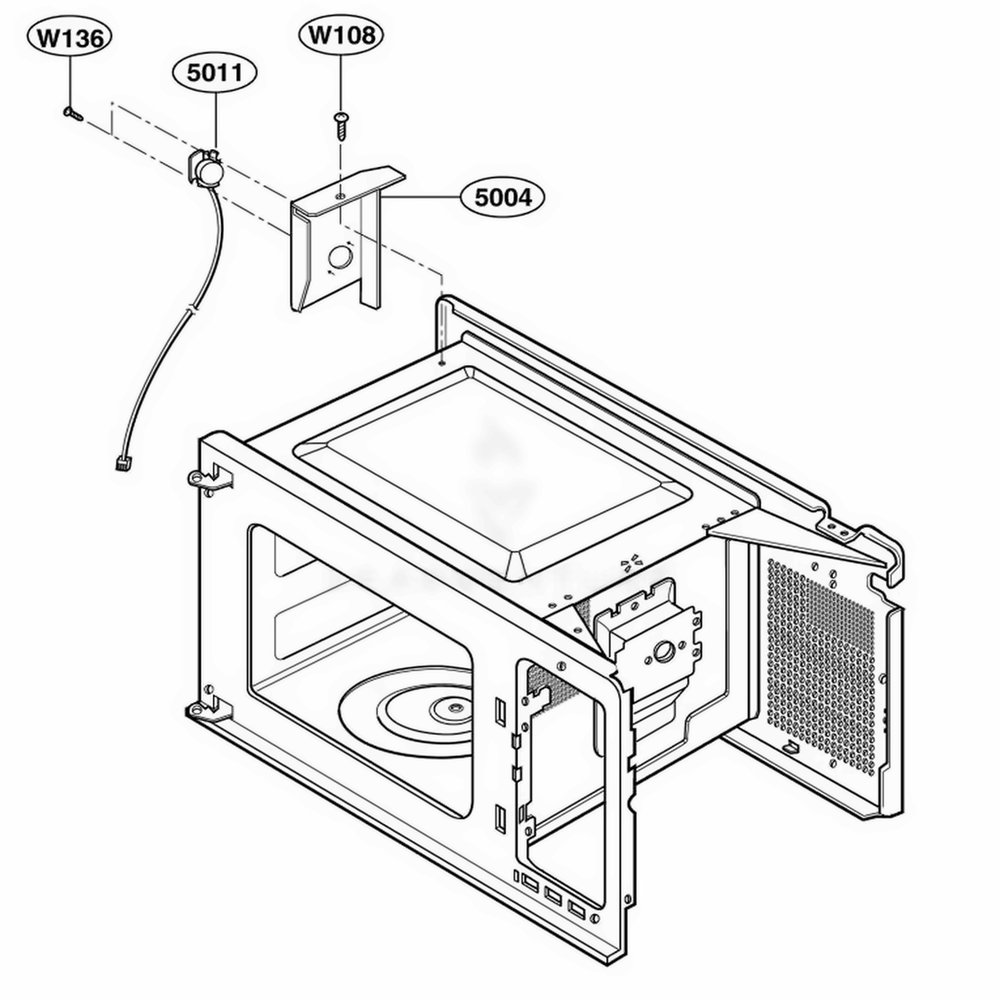 Sensor Parts Diagram and Parts List for 62344 KBSESEA LG Wall Oven