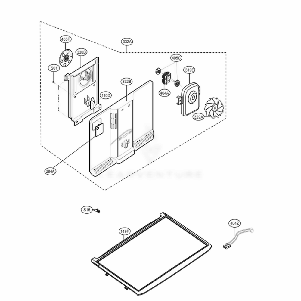 Freezer Parts Diagram and Parts List for 78039 AWBCSE5 LG Refrigerator