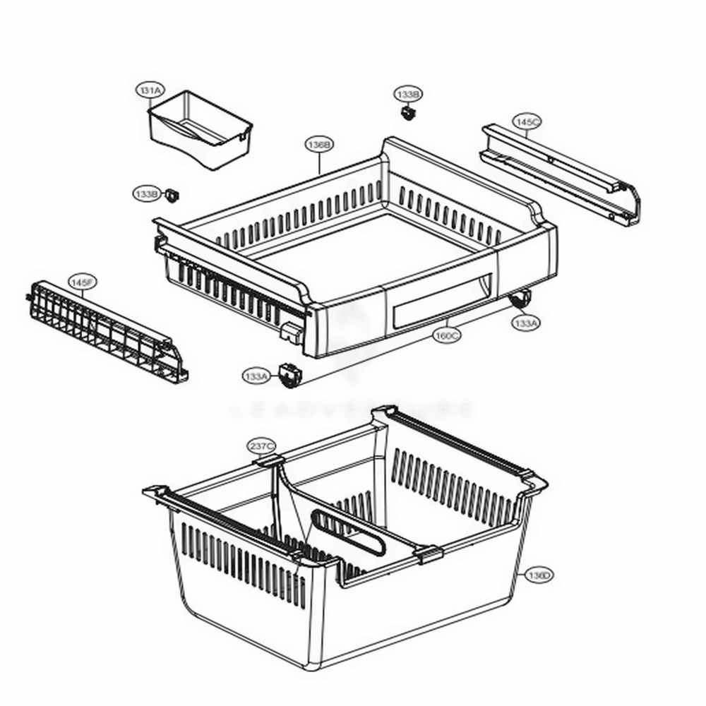 Freezer Parts Diagram and Parts List for LFCS22520B AWBCNA1 LG Refrigerator