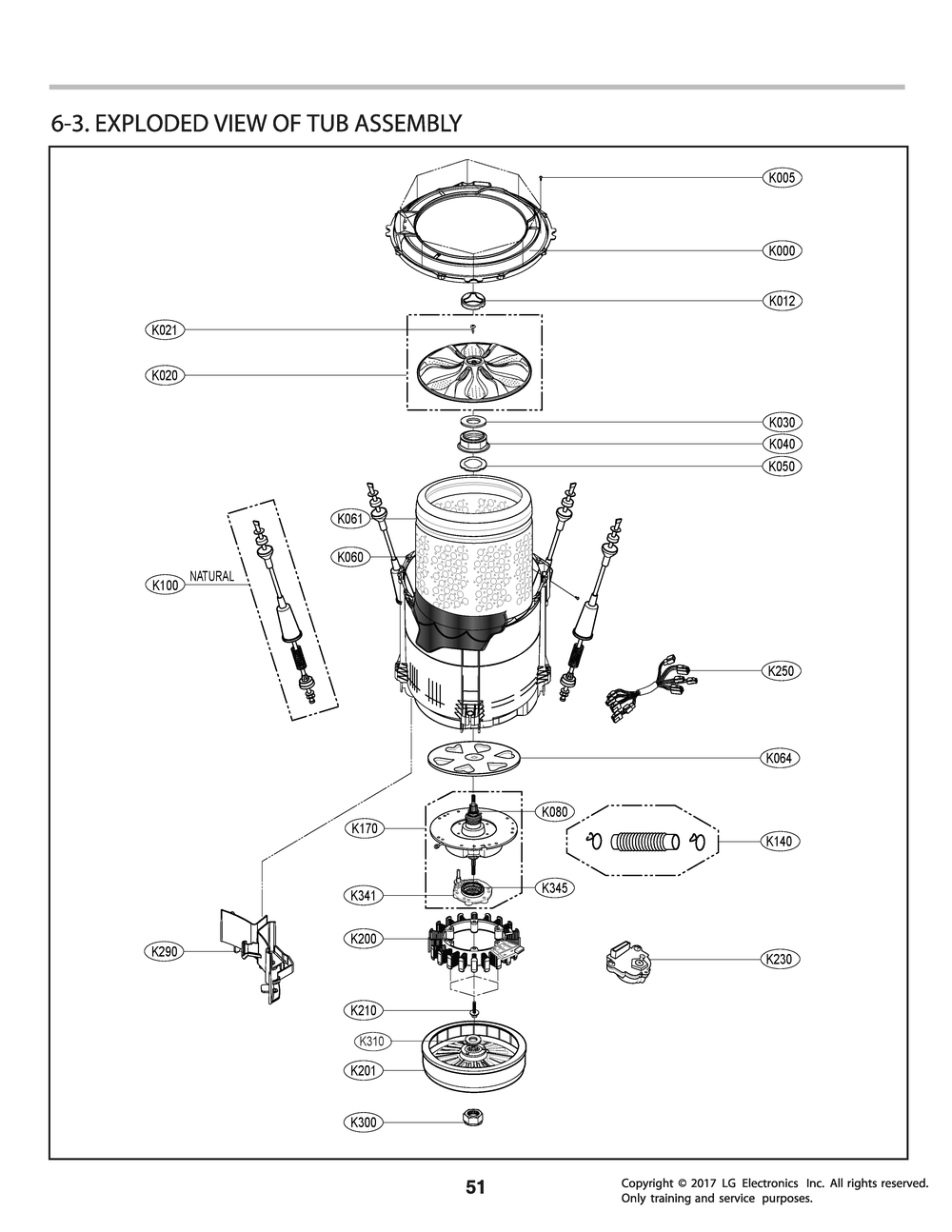 Tub Assembly Diagram and Parts List for T1483EFFTW ABWETEU LG Washer
