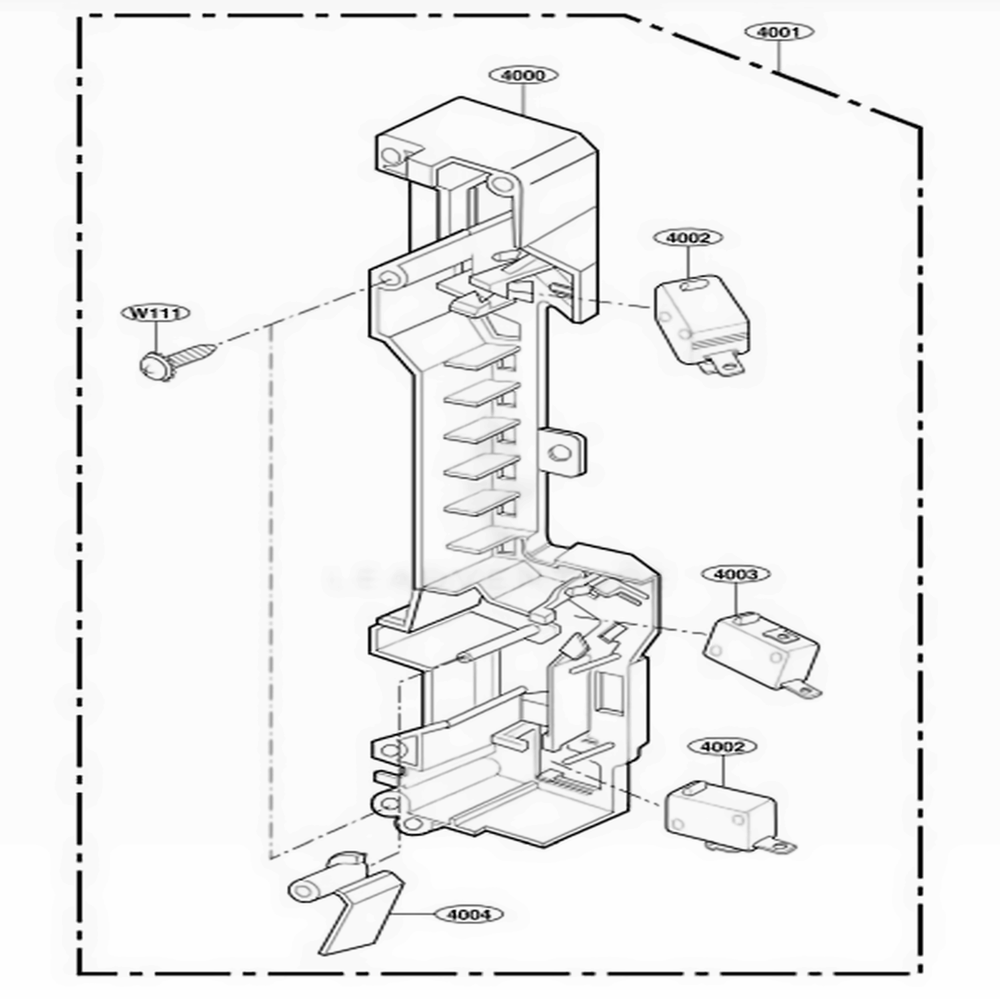 Latch Board Parts Diagram and Parts List for MMV6178AAQ ABSEMTG LG Microwave