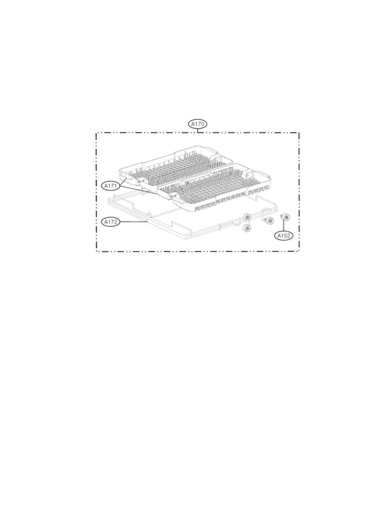 Cutlery Rack Assembly Parts Diagram and Parts List for LDF8874ST 00 LG Dishwasher