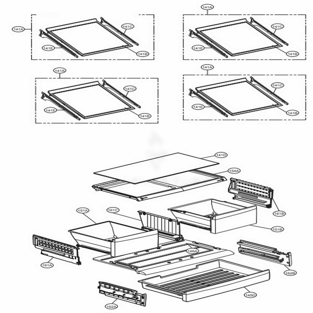 Refrigerator Parts Diagram and Parts List for LFC28768SW ASWCNA3 LG Refrigerator