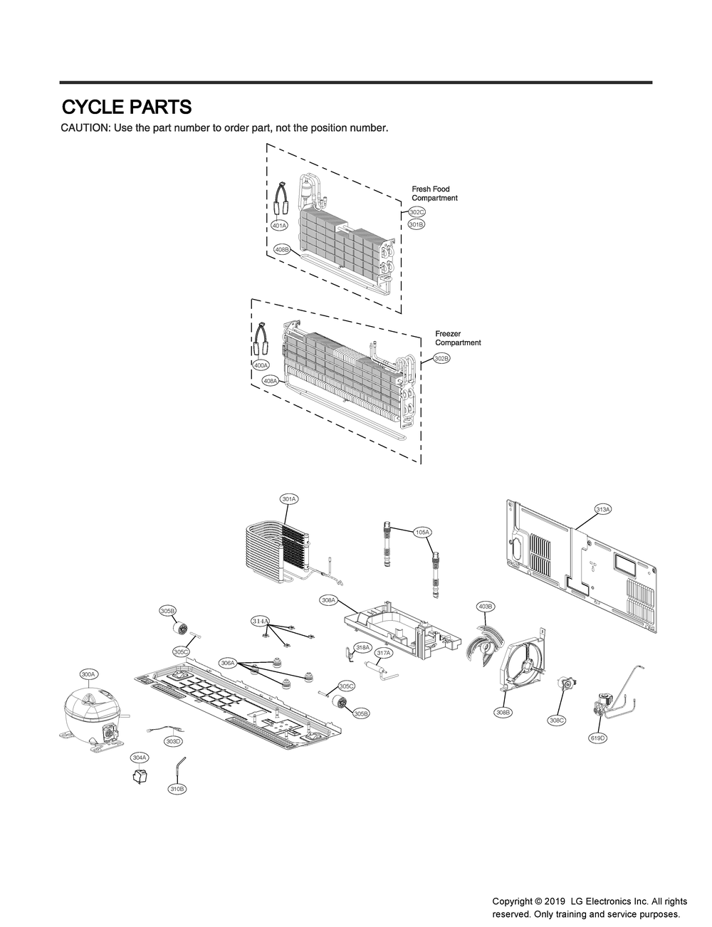 Cycle Parts Diagram and Parts List for GR-J308MSRM ASTCNA0 LG Refrigerator