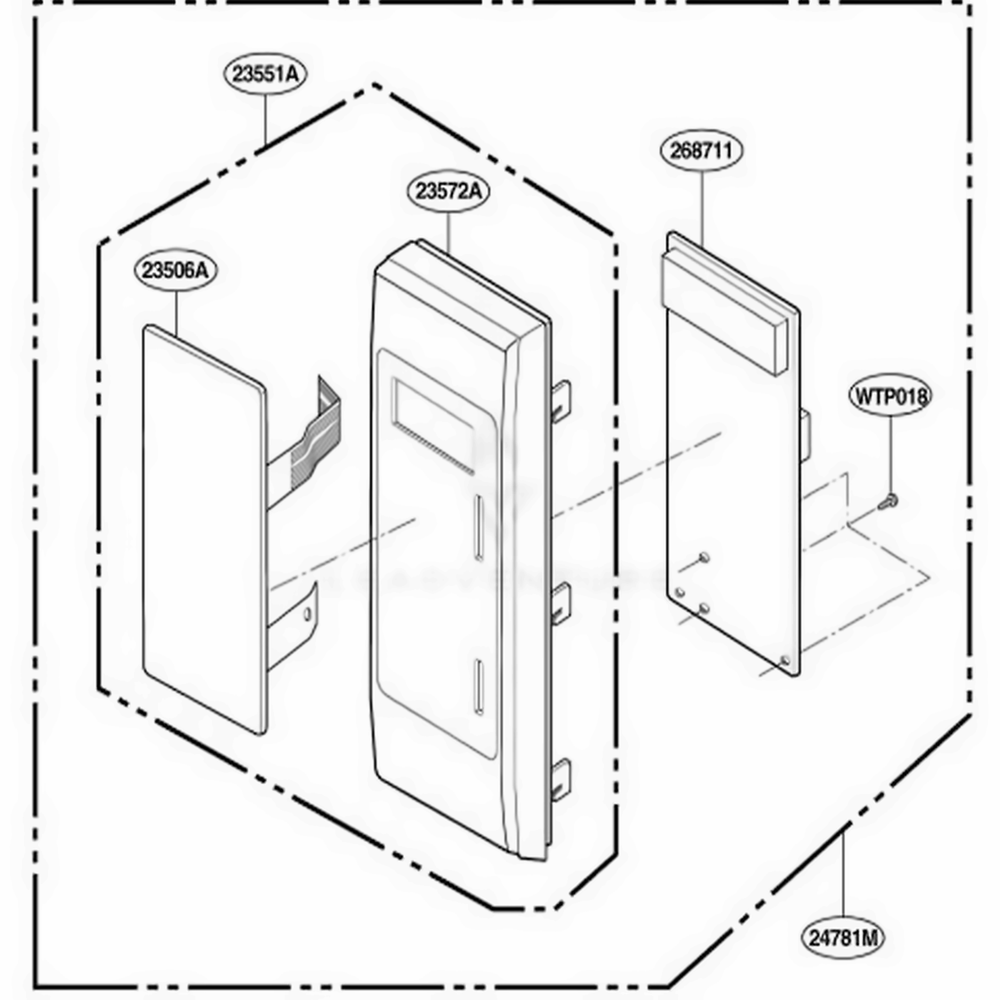 Control Panel Parts Diagram and Parts List for JMC9158AAW AW1EJEN LG Wall Oven