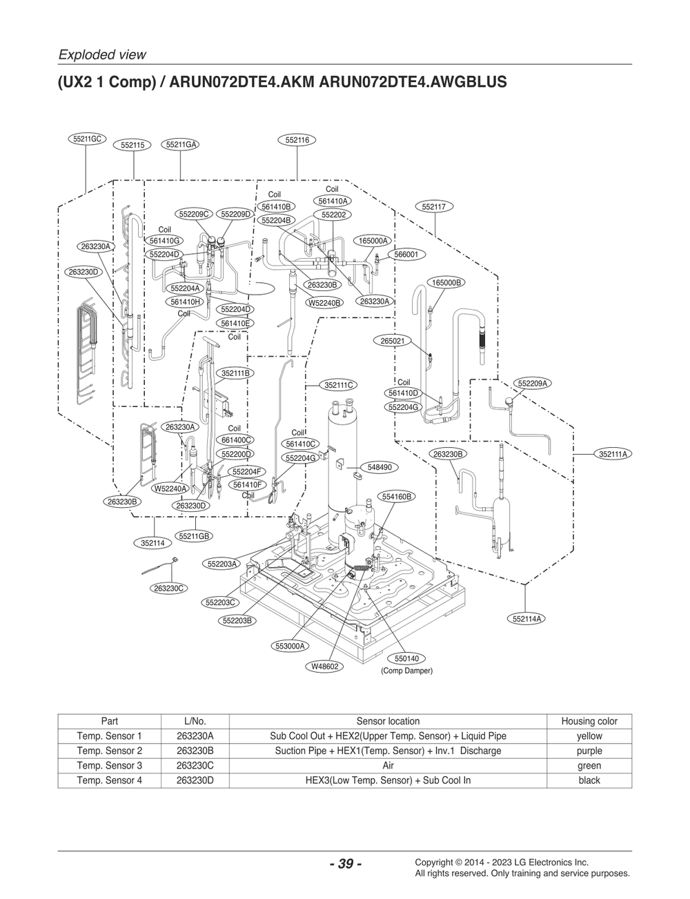 Diagram 3 Diagram and Parts List for ARUN072DTE4 AWGBLUS LG Air Conditioner