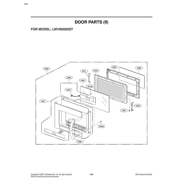 Section 2 Diagram and Parts List for LMVM2085ST ASBELGA LG Microwave Oven Combo