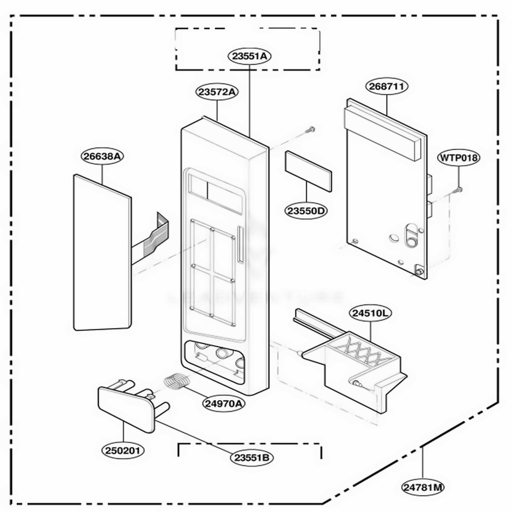 Controller Parts Diagram and Parts List for YKCMS135HWH0 MWEKAC LG Range