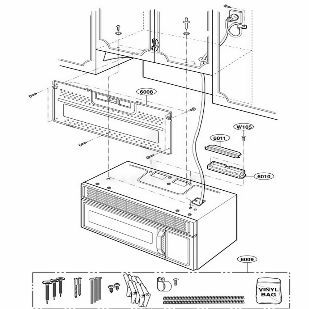Installation Parts Diagram and Parts List for 89942490 ALESEA LG Range