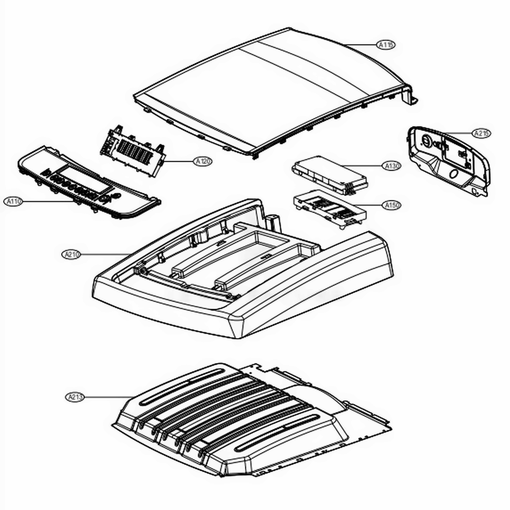 Control Panel And Plate Assembly Diagram and Parts List for DLE1001W ABWEEUS LG Dryer