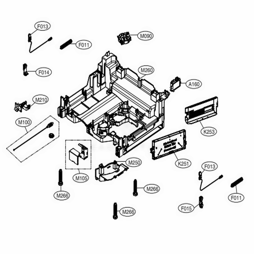 Base Assembly Diagram and Parts List for 13383 ASTESEU LG Dishwasher