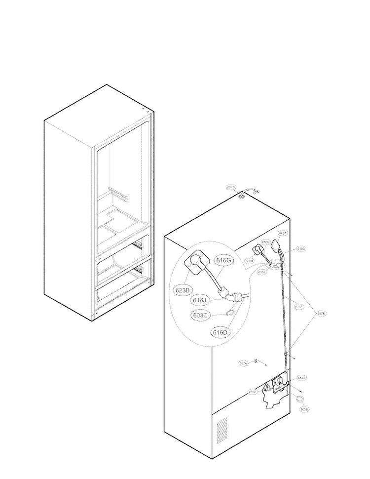 Ice And Water Parts Diagram and Parts List for LFX28977ST 03 LG Refrigerator