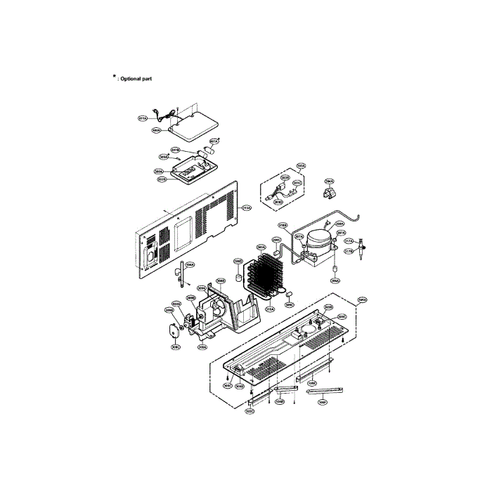 Machine Compartment Diagram and Parts List for LRSPC2041T  LG Refrigerator