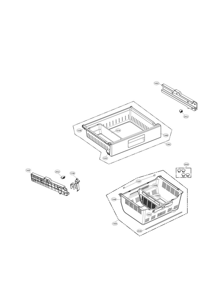 Freezer Parts Diagram and Parts List for LFXS29626S 00 LG Refrigerator