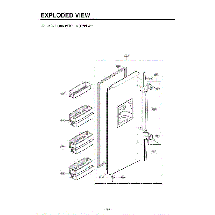 Section 5 Diagram and Parts List for LRSC21934SB AWBCLGA LG Refrigerator