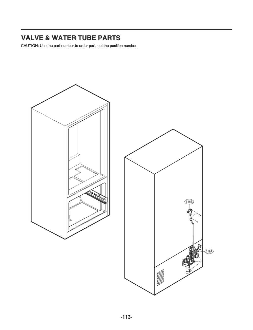 Valve And Water Tube Parts Diagram and Parts List for GR-Q238NSNM ASTCNA0 LG Refrigerator