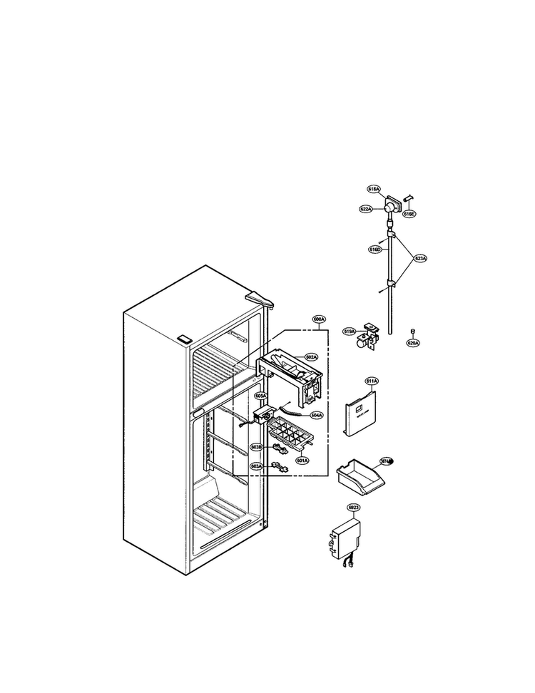 Icemaker Diagram and Parts List for LRTPC1831BS  LG Refrigerator