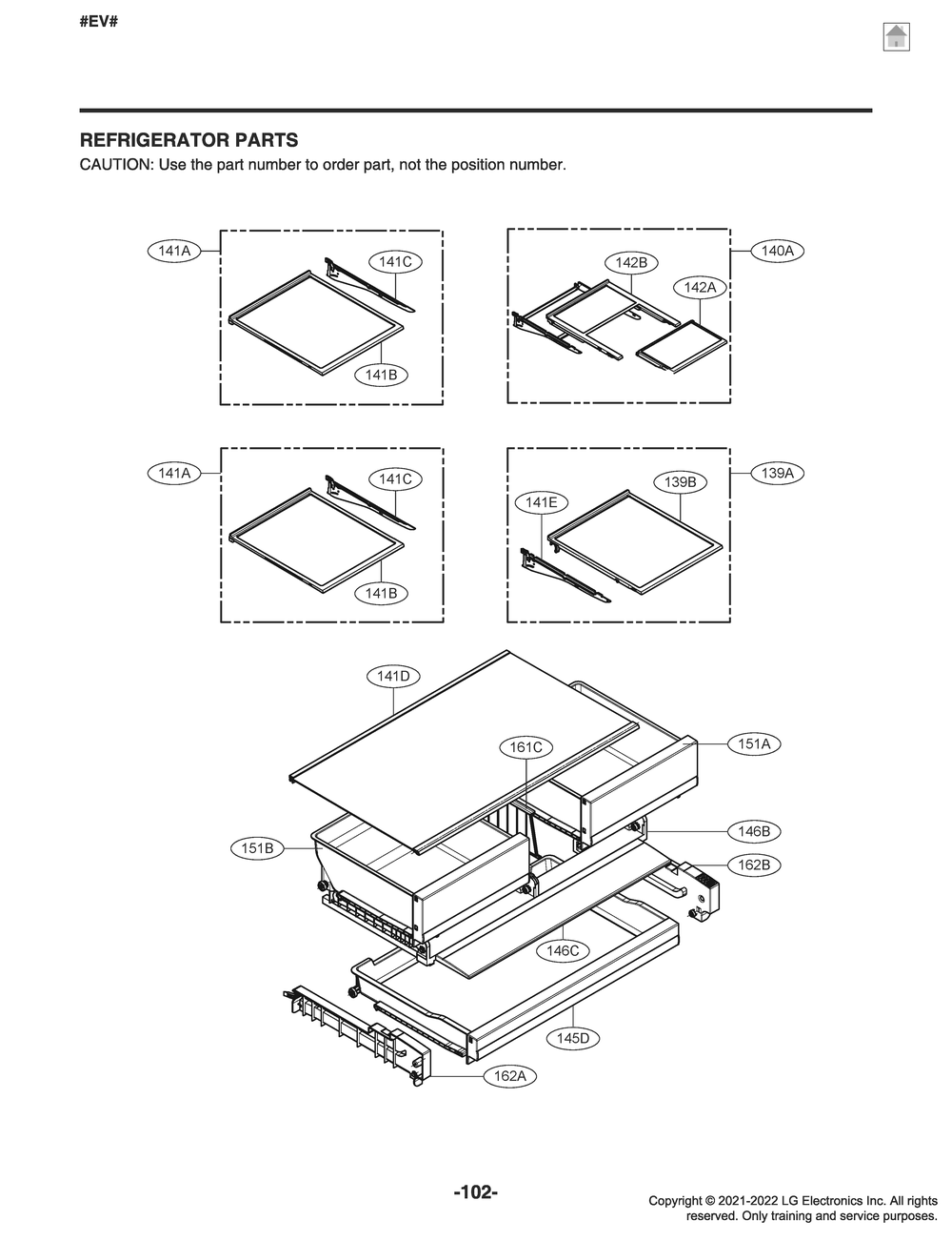 Refrigerator Parts Diagram and Parts List for GR-L28ANKXM ASBCNAA LG Refrigerator