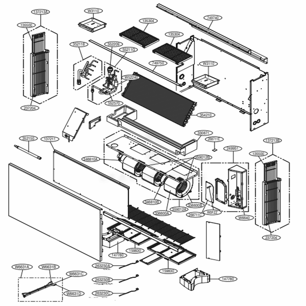 Main Diagram and Parts List for ARNU123CEA2 ANWALUS LG Air Conditioner