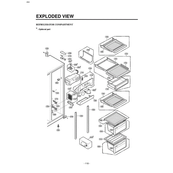 Section 5 Diagram and Parts List for LRSPC2051ST ASTCLGA LG Refrigerator
