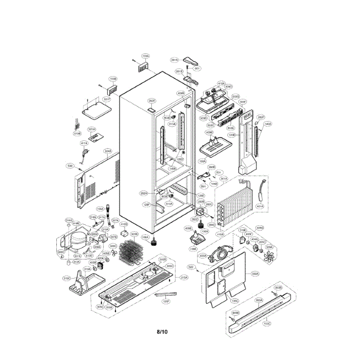 Case Diagram and Parts List for LBC22520TT 00 LG Refrigerator