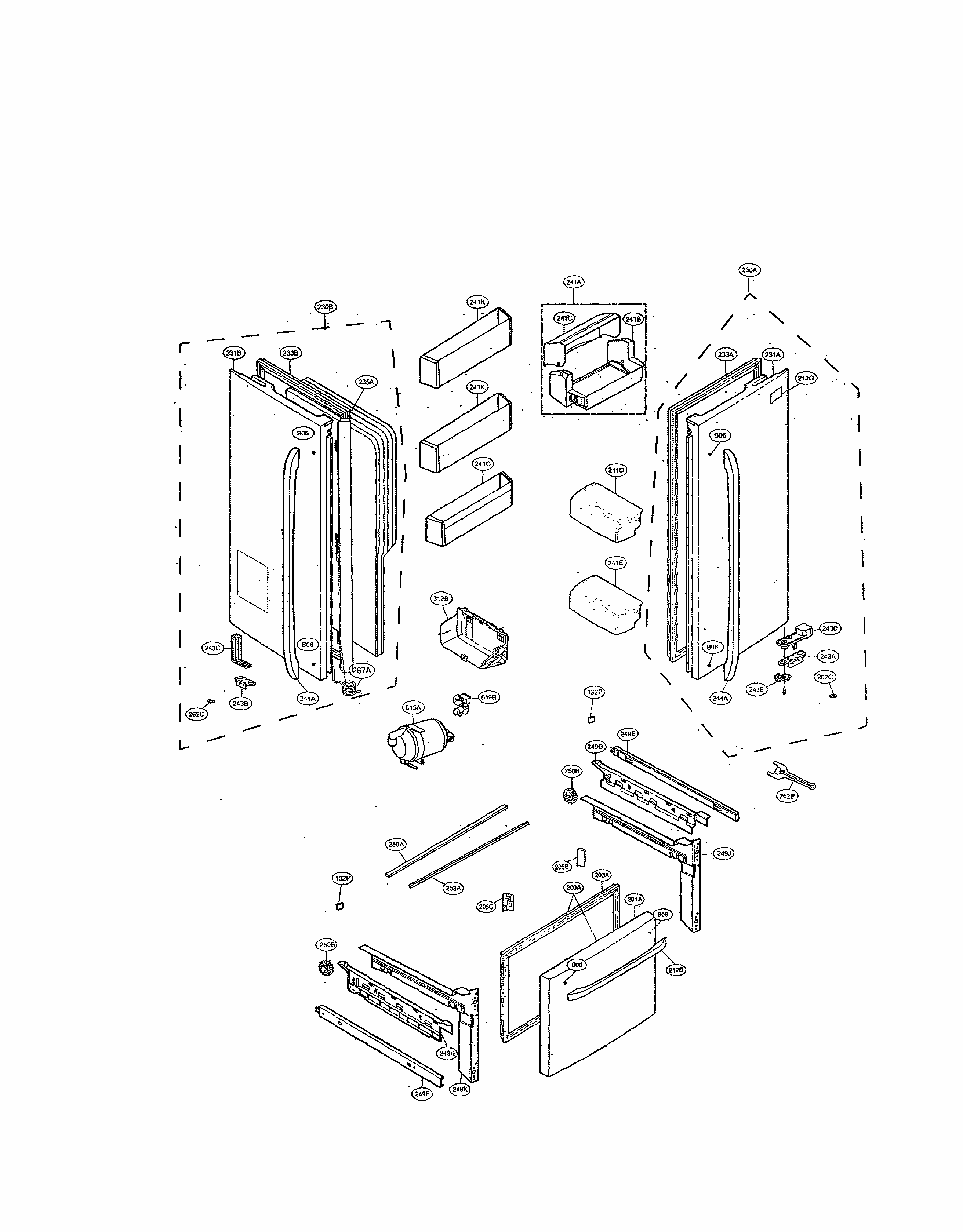 Door Parts Diagram and Parts List for 79570329310  Kenmore Refrigerator