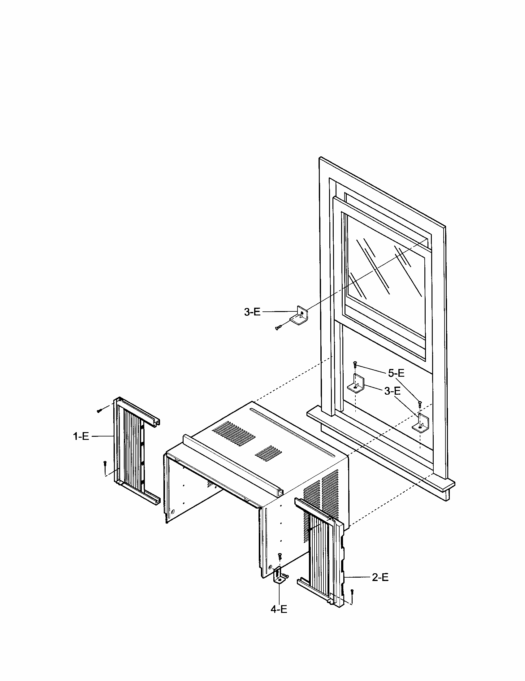 Installation Kit Diagram and Parts List for 58075100500  Kenmore Air Conditioner