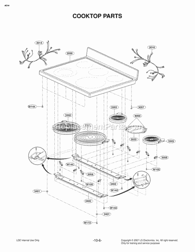 COOKTOP PARTS Diagram and Parts List for LRE30453ST LRE30453ST/00 LG Range