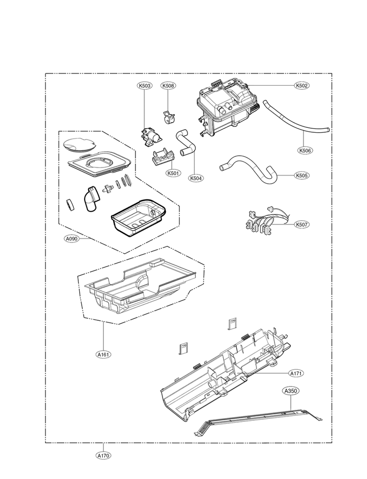 Panel Drawer Parts Diagram and Parts List for DLGX5681V  LG Dryer