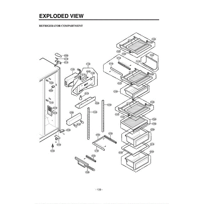 Section 5 Diagram and Parts List for LRSPC2661T ATICLGA LG Refrigerator