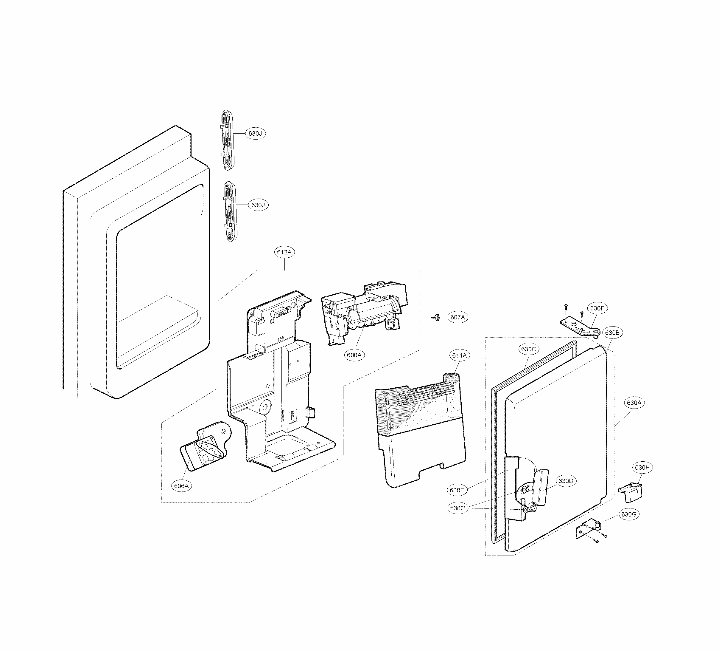 Ice Maker Parts Diagram and Parts List for 79570323310  Kenmore Refrigerator