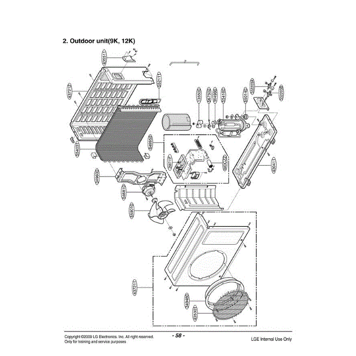 Section Diagram and Parts List for LSUC121PMA AMTAEUS LG Air Conditioner