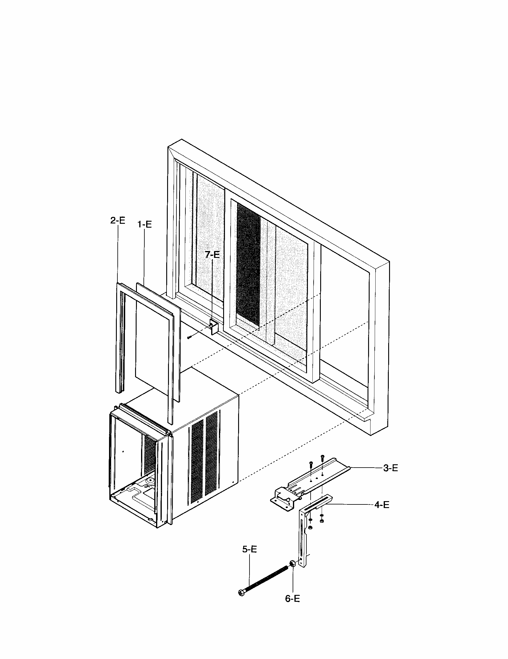 Installation Kit Diagram and Parts List for 58075063500  Kenmore Air Conditioner