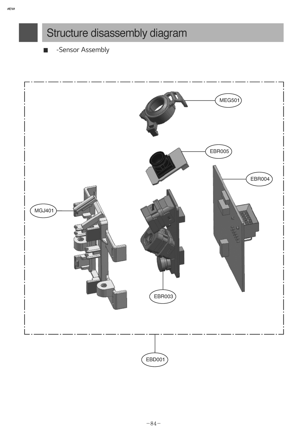 Sensor Assembly Diagram and Parts List for R975GM1 CIGELGA LG Robotic Vacuum