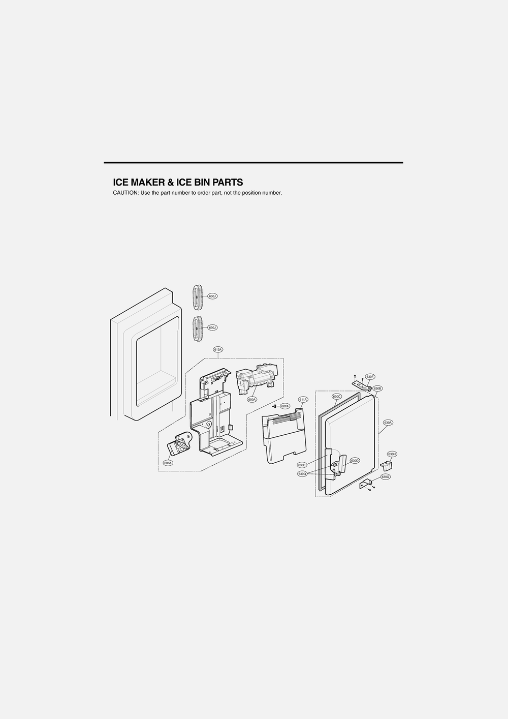 Ice Maker And Ice Bin Parts Diagram and Parts List for GR-J31ALSJP ASTCNA1 LG Refrigerator