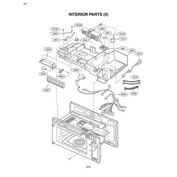 Section 5 Diagram and Parts List for LMV2061SB ABKELCA LG Microwave Oven Combo