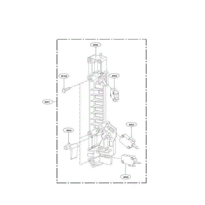 Latch Board Diagram and Parts List for LMV2031BD 00 LG Microwave