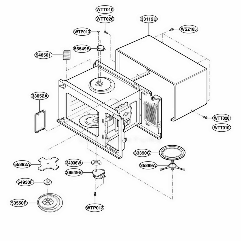 Oven Cavity Parts Diagram and Parts List for GLMB186CS AWHEGEF LG Wall Oven