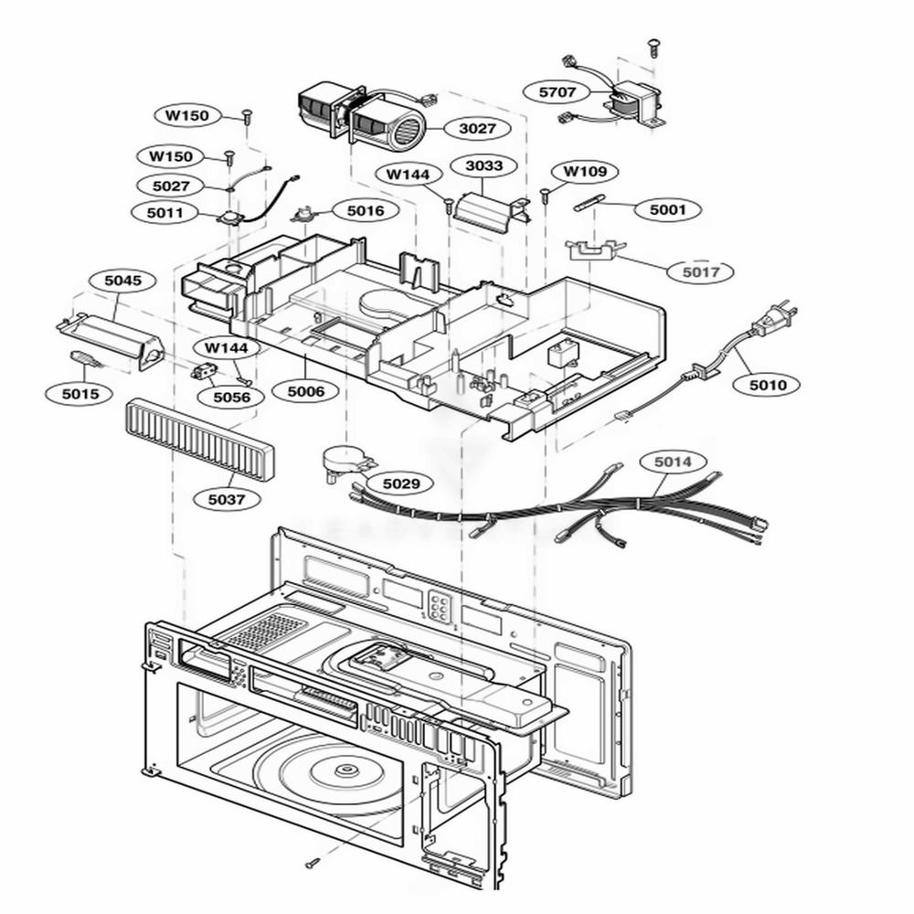 Interior Parts 2 Diagram and Parts List for 80803 AS1ESEA LG Wall Oven