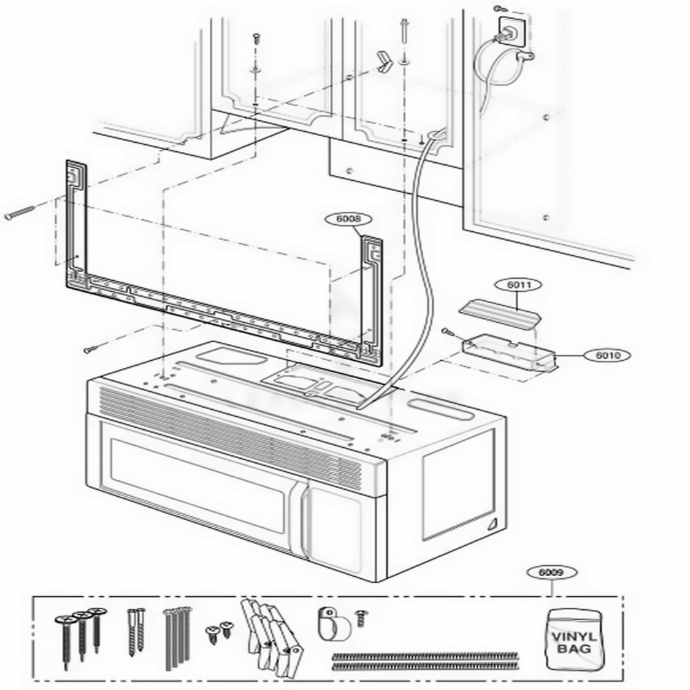Instrallation Parts Diagram and Parts List for 80012 CW1ESEA LG Wall Oven
